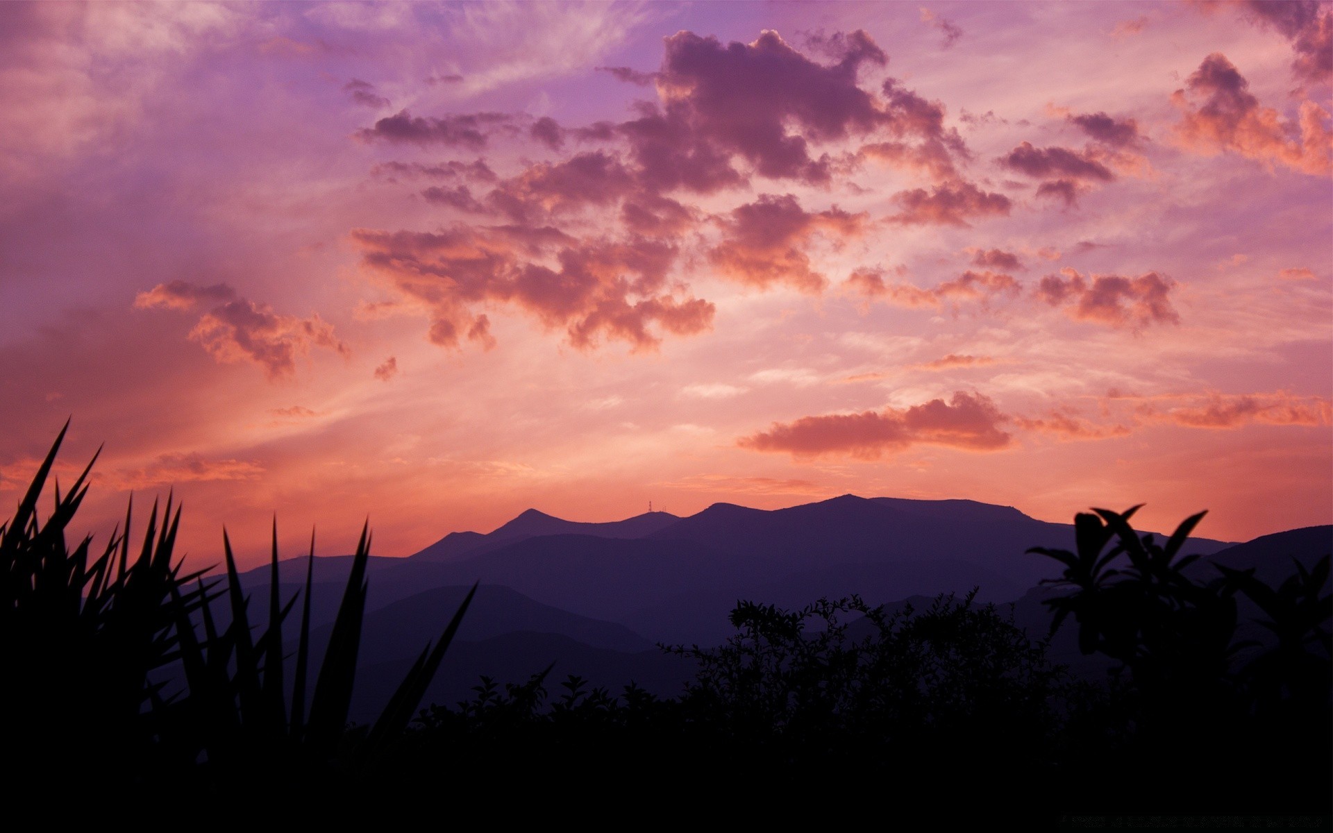 ciel coucher de soleil silhouette aube soir rétro-éclairé crépuscule ciel paysage soleil lumière nature arbre à l extérieur montagnes voyage