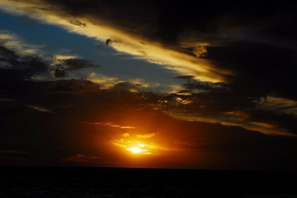 View of the sky at evening sunset