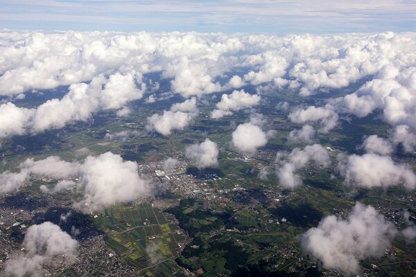 Heavenly landscape with a view from above