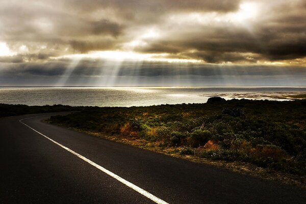 After the storm. The sun s rays peeking out from under the clouds