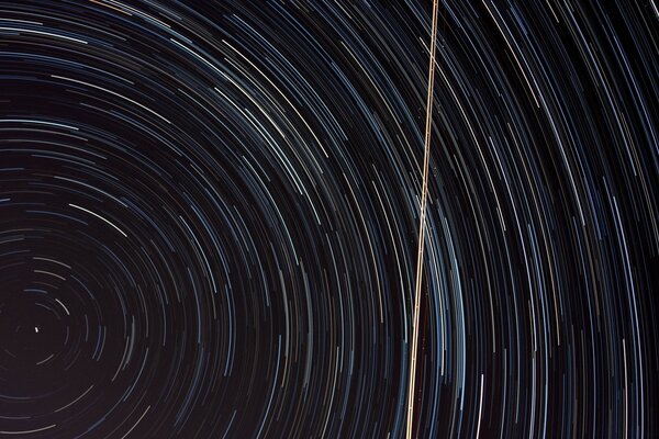 A whirlwind in the sky. Black background