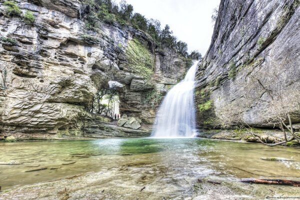 Nature recreation near the waterfall