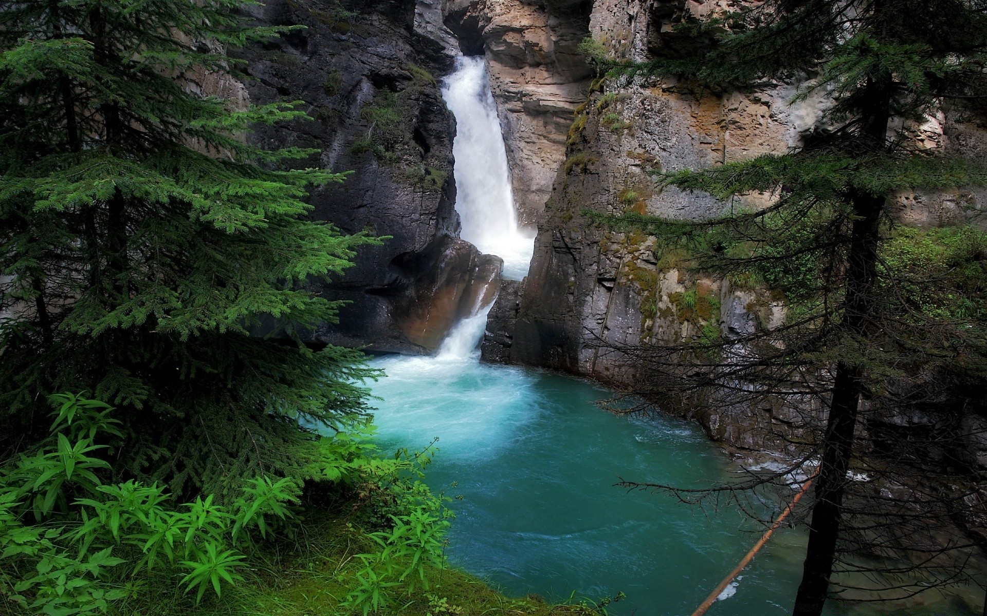 cascades eau cascade rivière flux voyage nature bois extérieur paysage rock bois montagnes cascade propreté automne parc scénique