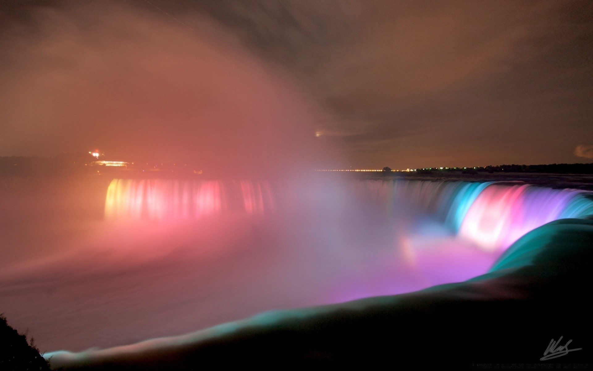 waterfalls sunset sun landscape dawn blur water evening dusk light sky