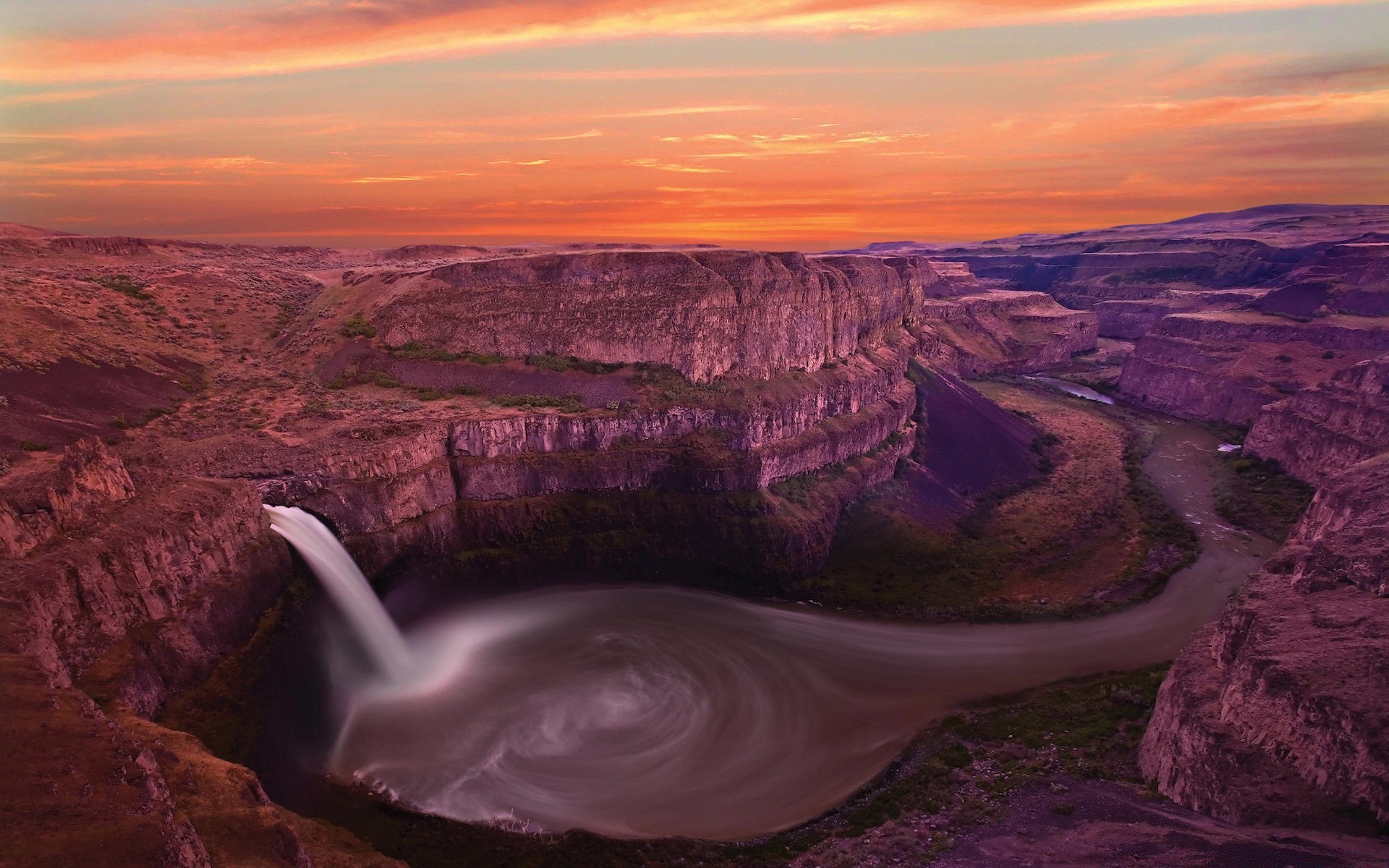 waterfalls landscape canyon desert water scenic travel sunset valley rock dawn outdoors river geology mountain sky nature