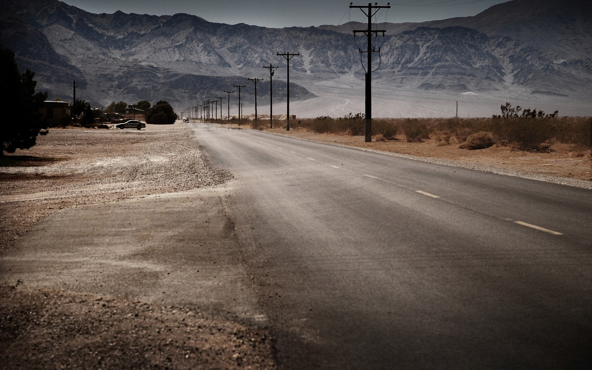 autumn landscape road desert mountain travel sky snow light sunset nature highway dawn