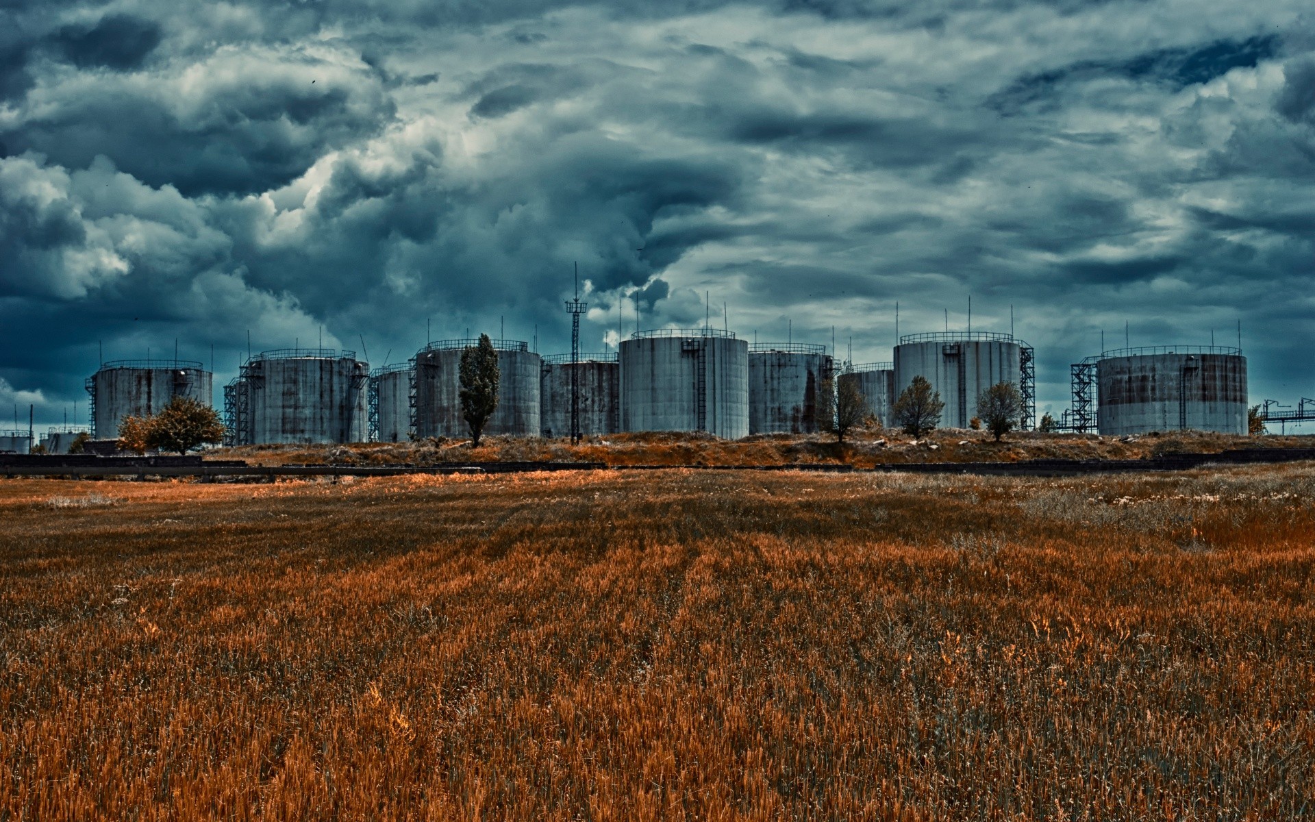 autumn sky sunset silo travel outdoors nature landscape industry dawn agriculture architecture