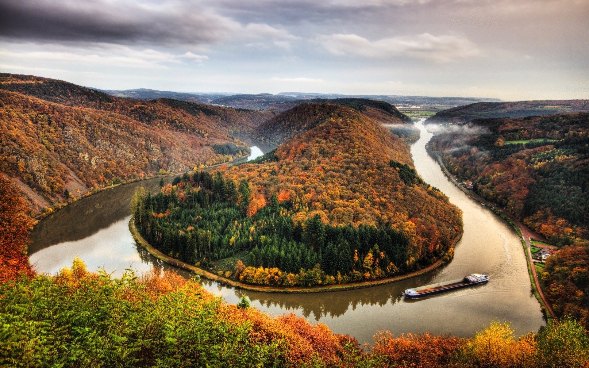 autumn water travel outdoors landscape nature scenic river sky mountain seashore