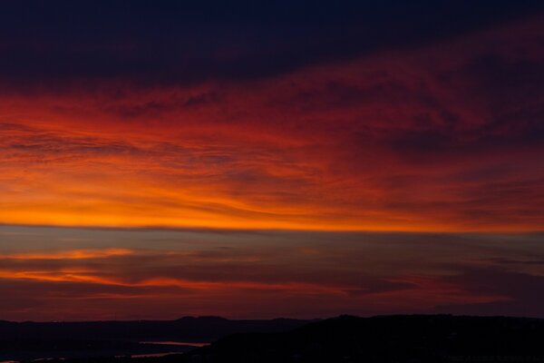 Pôr do sol da mesa de trabalho da noite