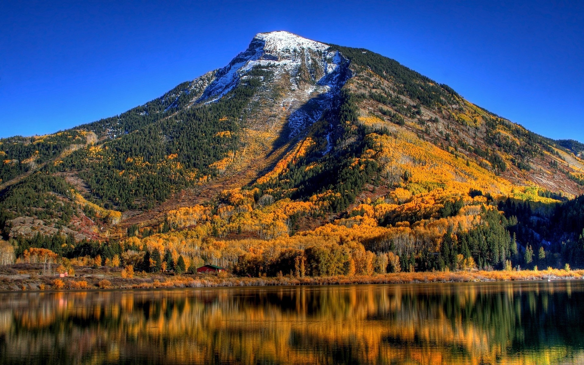 automne montagnes lac paysage nature eau en plein air voyage réflexion scénique automne bois ciel neige