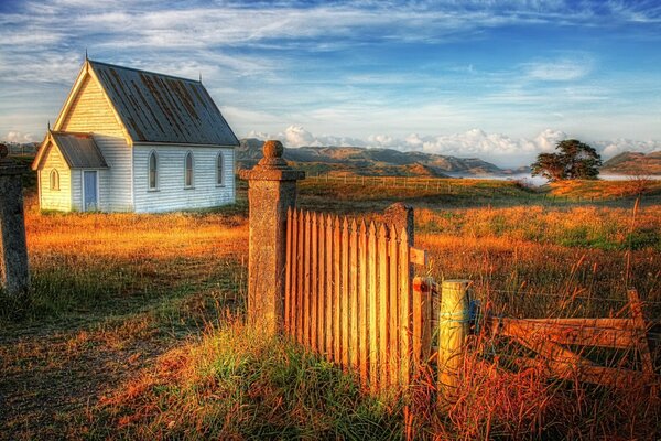 A house in the countryside golden autumn