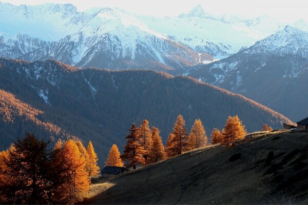 Chaînes de montagnes en prévision de l approche de l automne