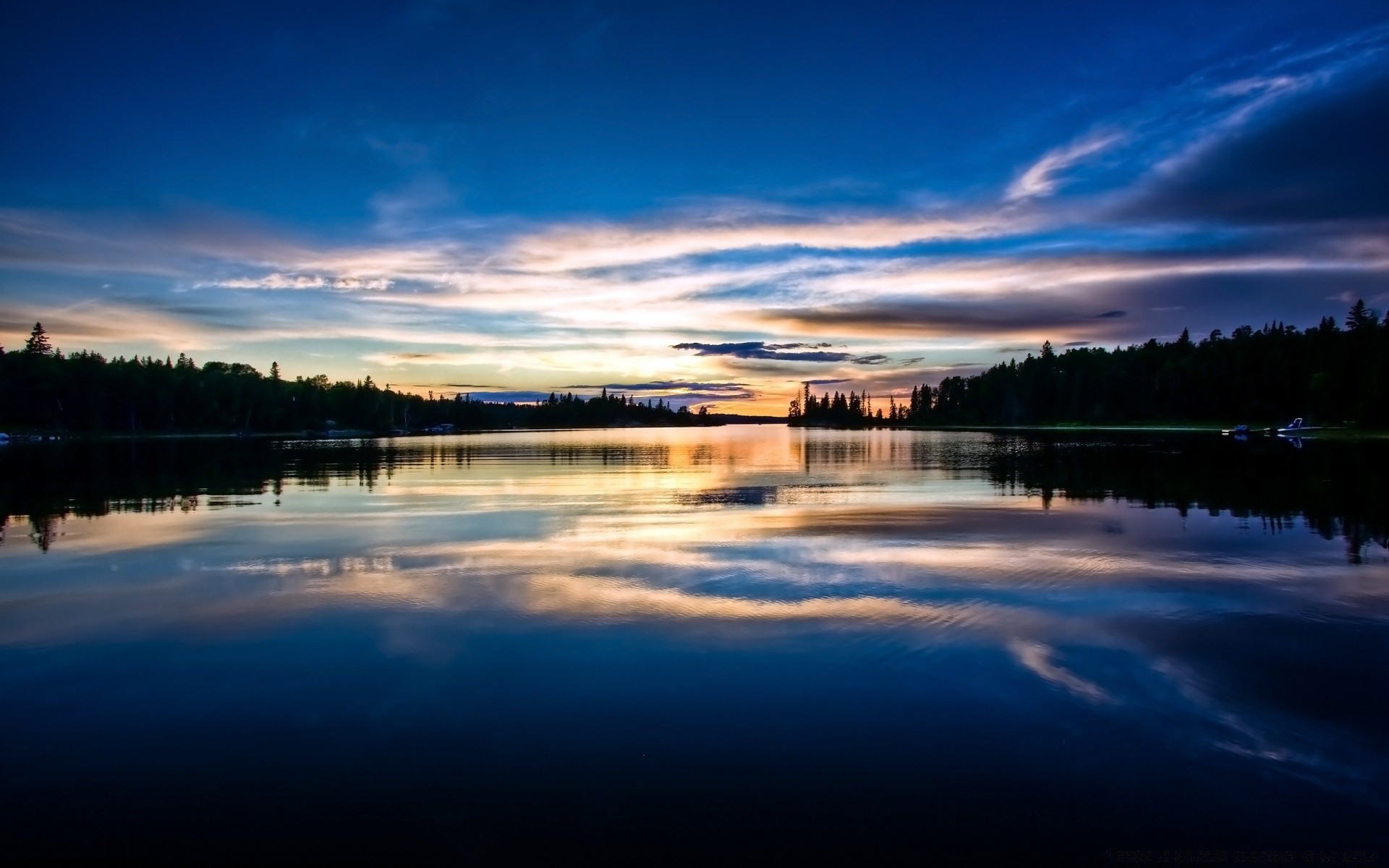 lac eau réflexion coucher de soleil aube soir crépuscule à l extérieur ciel rivière nature arbre