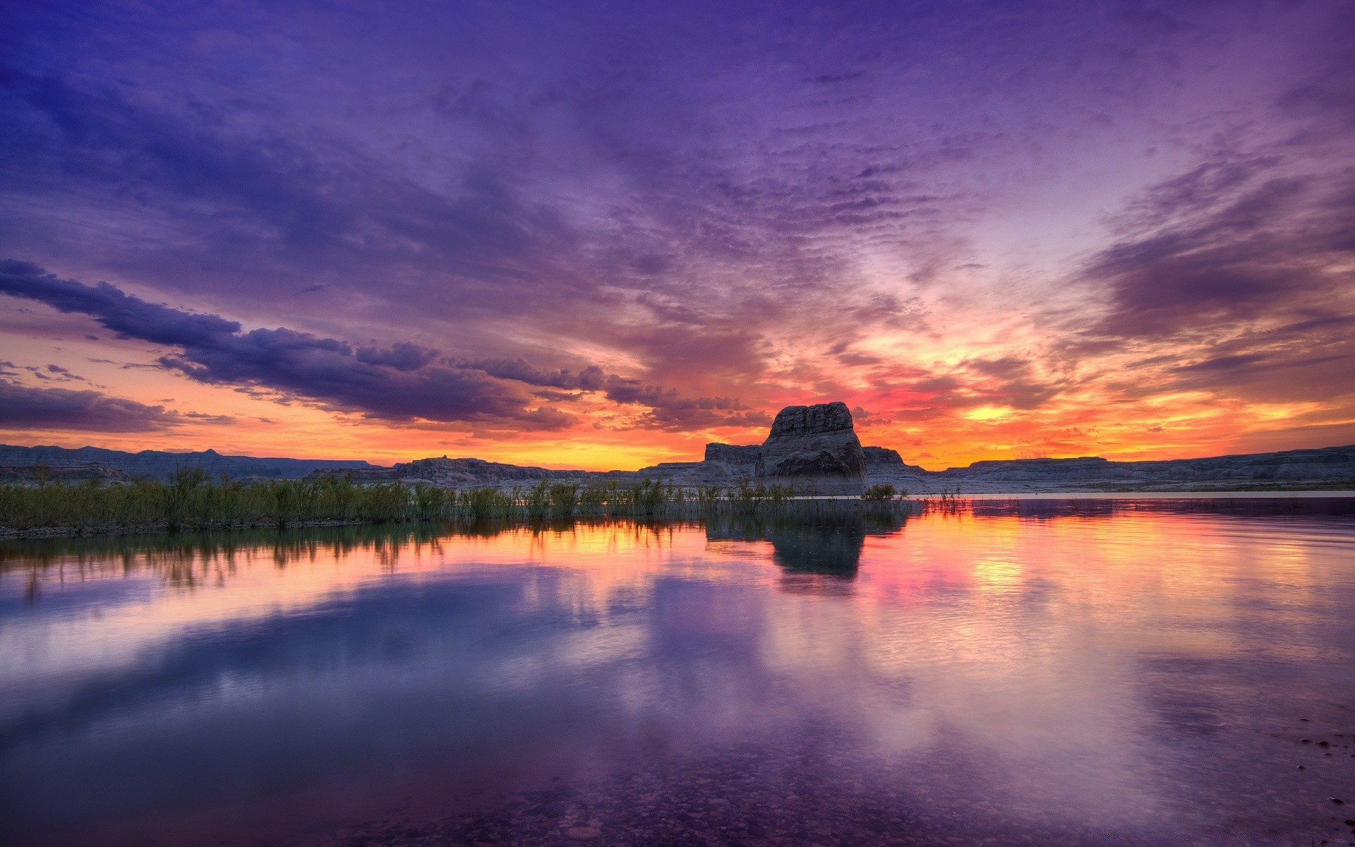 lac coucher de soleil aube eau réflexion soir crépuscule ciel paysage en plein air soleil