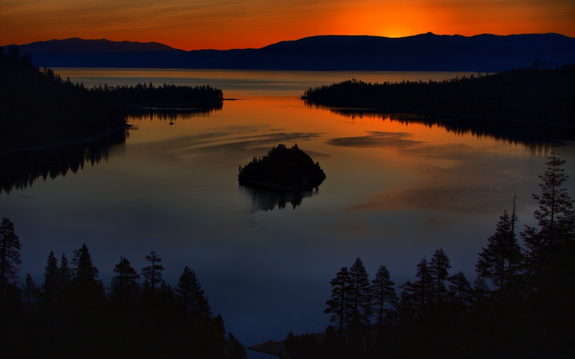 lake sunset reflection dawn water evening dusk landscape placid outdoors snow