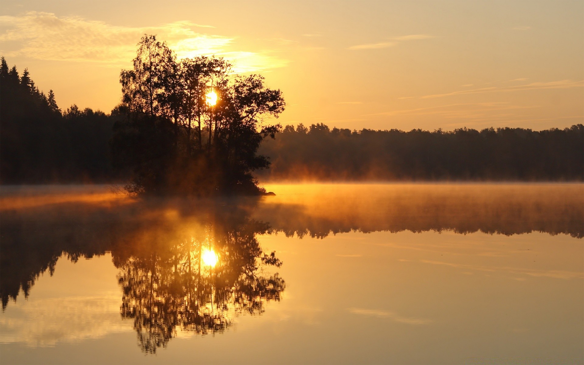 jeziora świt zachód słońca krajobraz woda mgła wieczorem słońce odbicie mgła drzewo pogoda natura