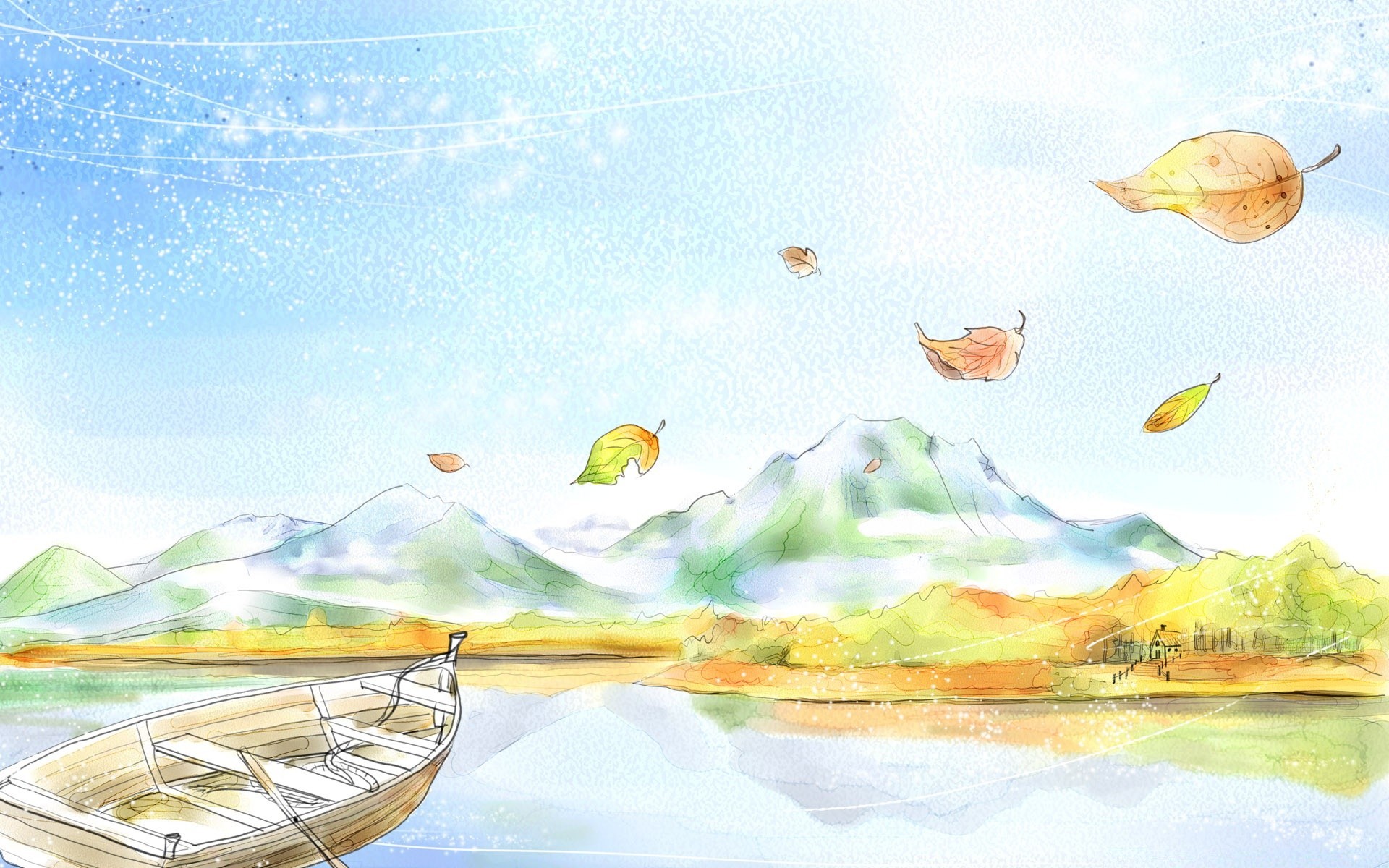 autumn water sky nature landscape travel tree summer sun lake art sea