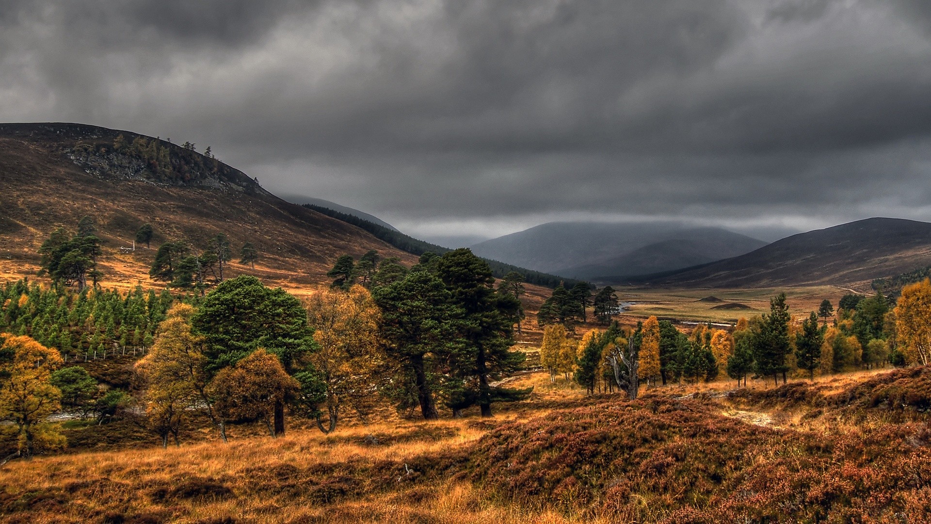 autumn landscape mountain travel sky nature sunset outdoors hill fall valley scenic dawn tree grass