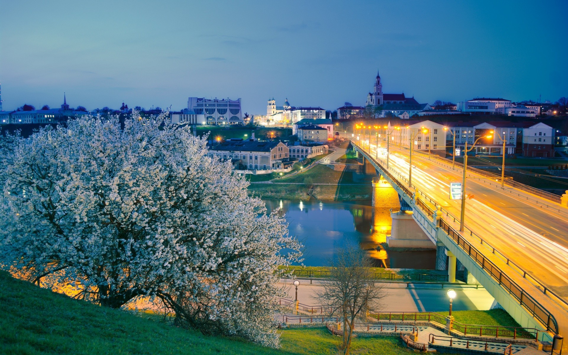 spring city travel water architecture sky cityscape transportation system building urban bridge sight outdoors town river