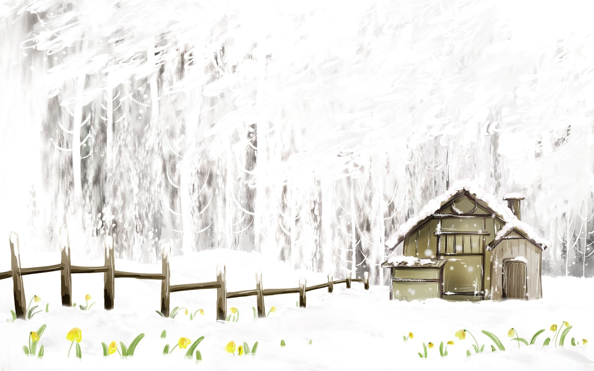 printemps neige hiver maison en plein air bois architecture nature clôture gel famille congelé froid bois horizontal maison