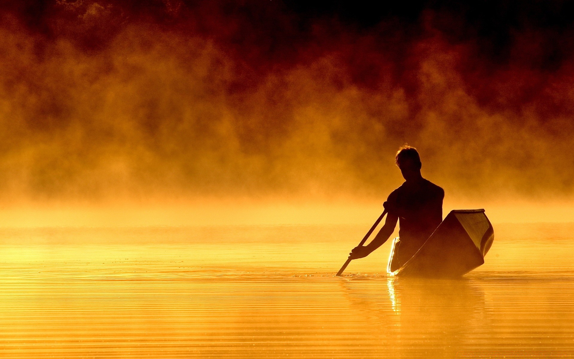 lake sunset water dawn silhouette beach backlit fog smoke evening landscape sea sun ocean dusk reflection