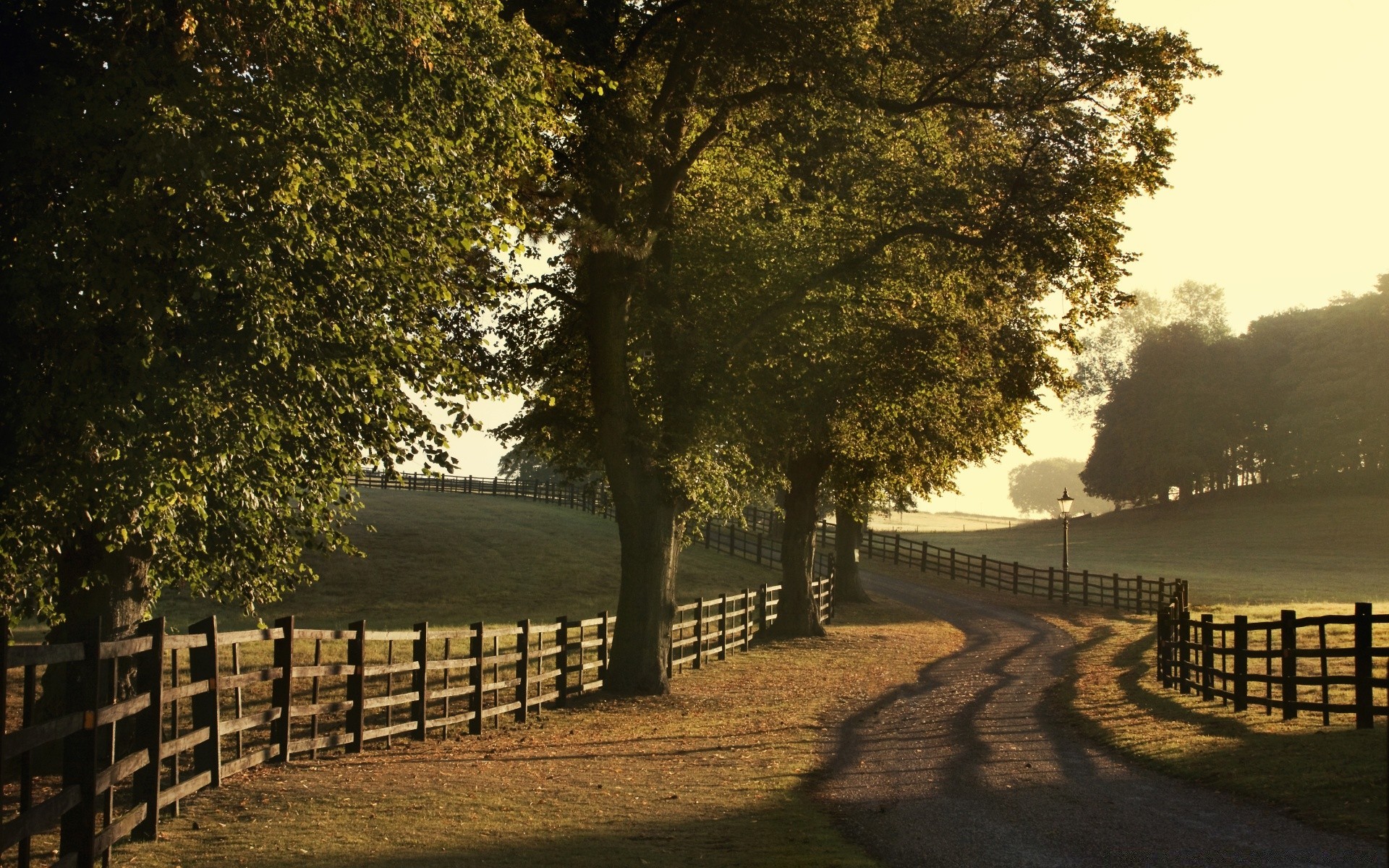 sommer baum landschaft zaun dämmerung holz natur licht straße sonne führung land herbst im freien park schatten blatt landschaft gutes wetter bank