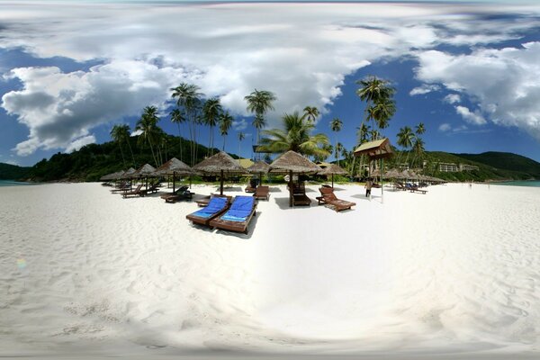 White sand on an island by the sea