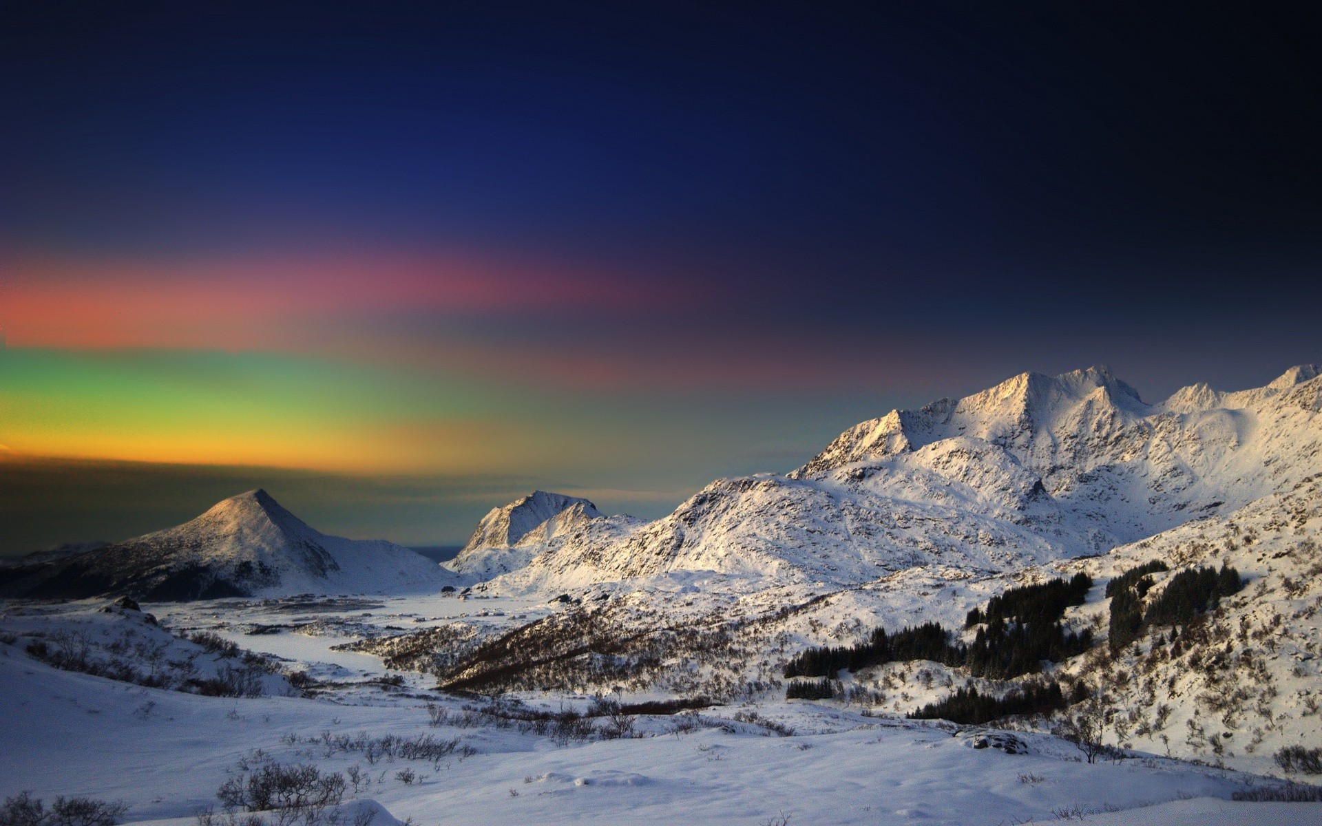 winter snow mountain sunset sky travel landscape ice outdoors nature dawn cold