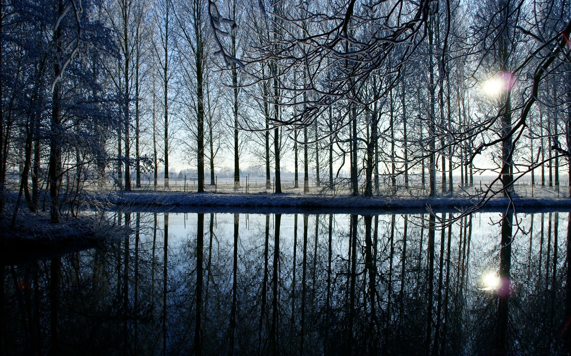 hiver paysage arbre réflexion nature bois aube météo lac eau brouillard lumière automne à l extérieur saison beau temps soleil rivière brouillard