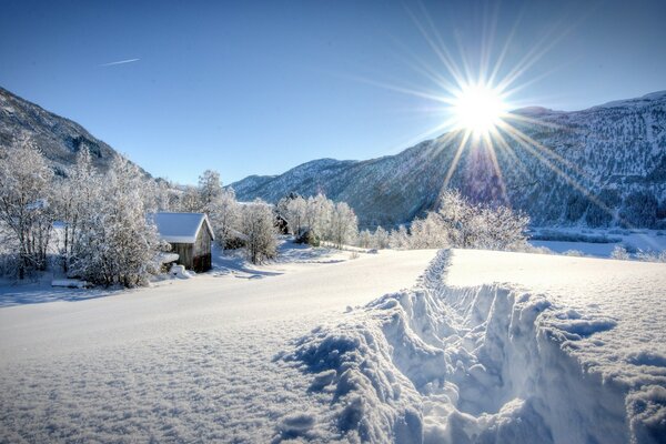 A magnificent winter fairy tale in the mountains