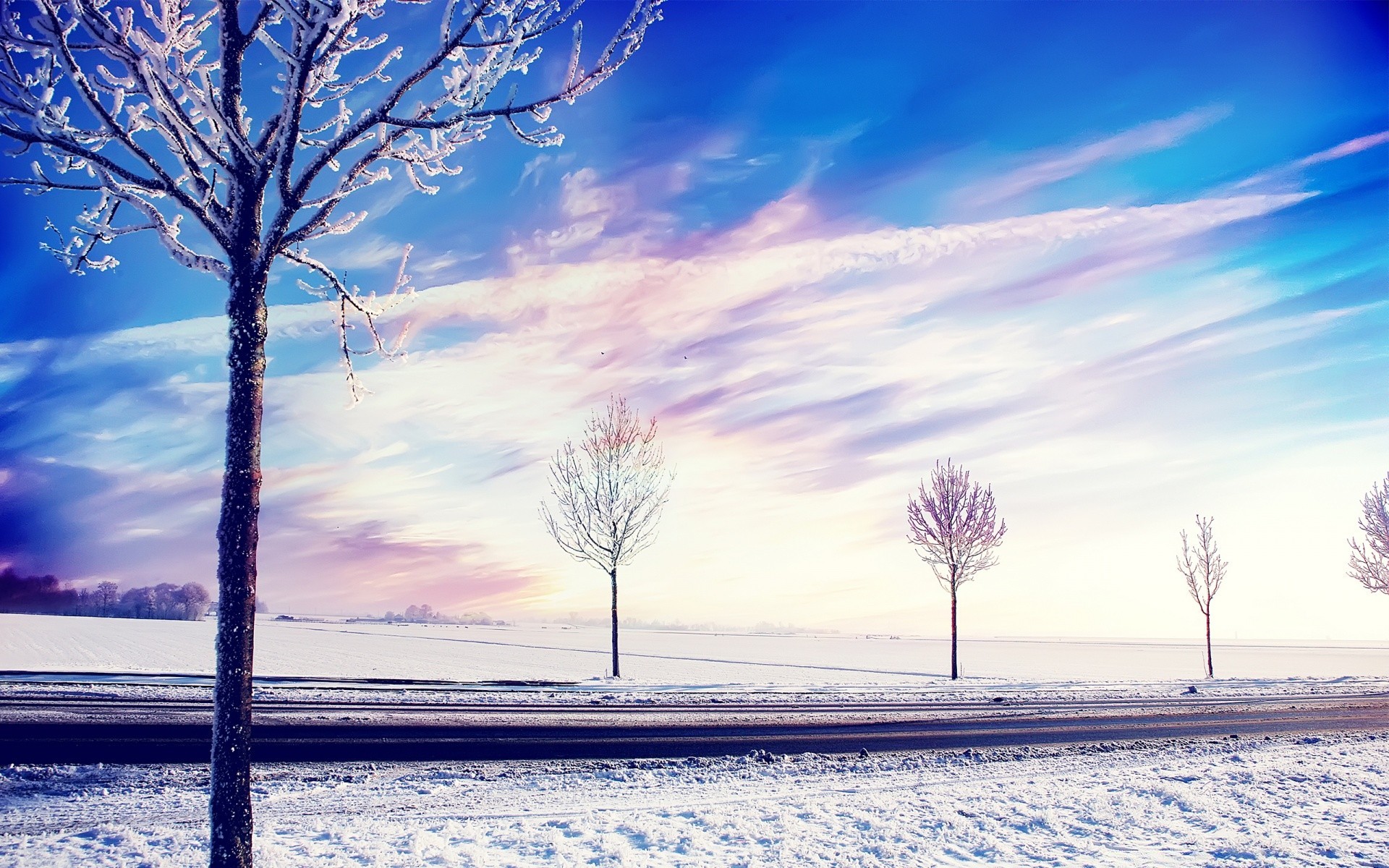 winter landscape nature tree snow weather season frost scenic cold dawn sky fair weather frozen outdoors wood sunset