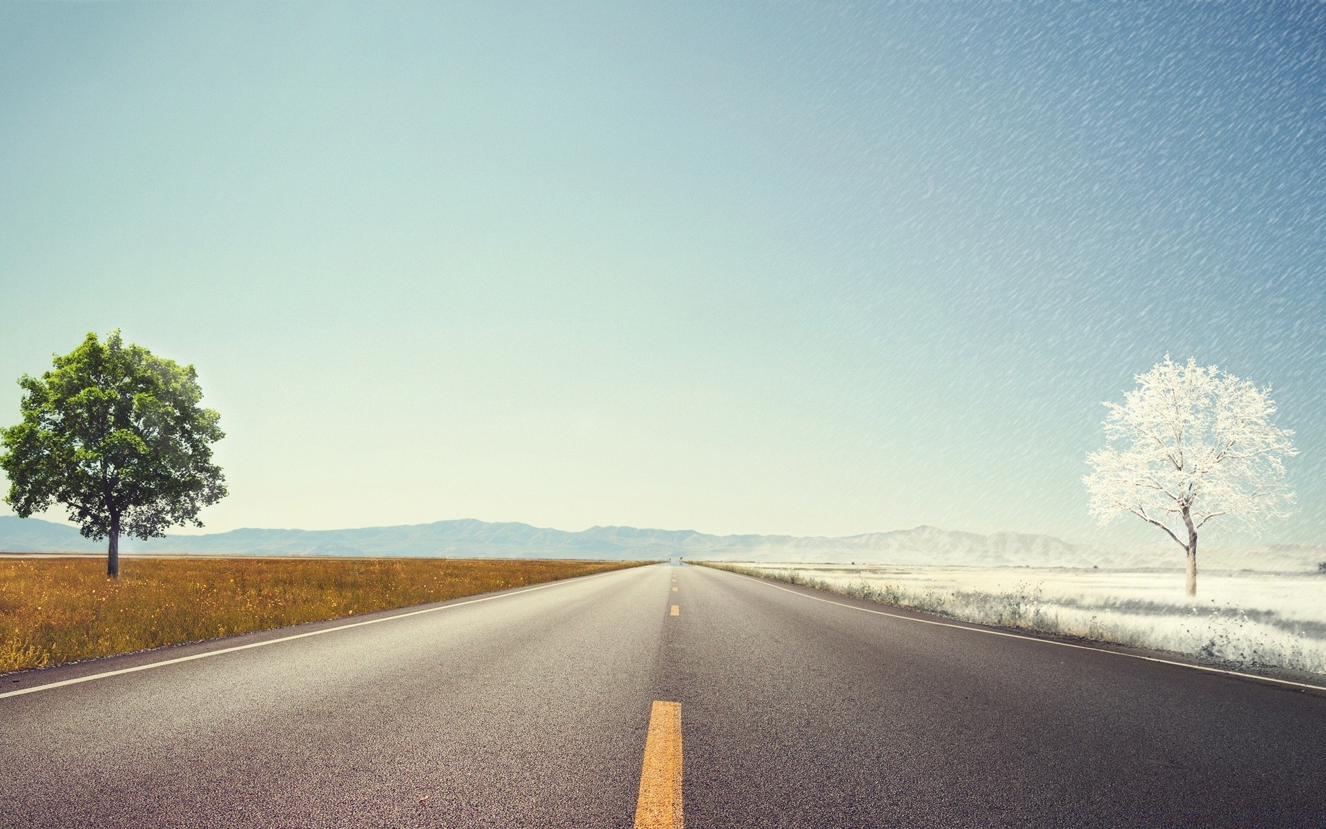 invierno carretera paisaje asfalto guía cielo viajes naturaleza carretera vacío al aire libre