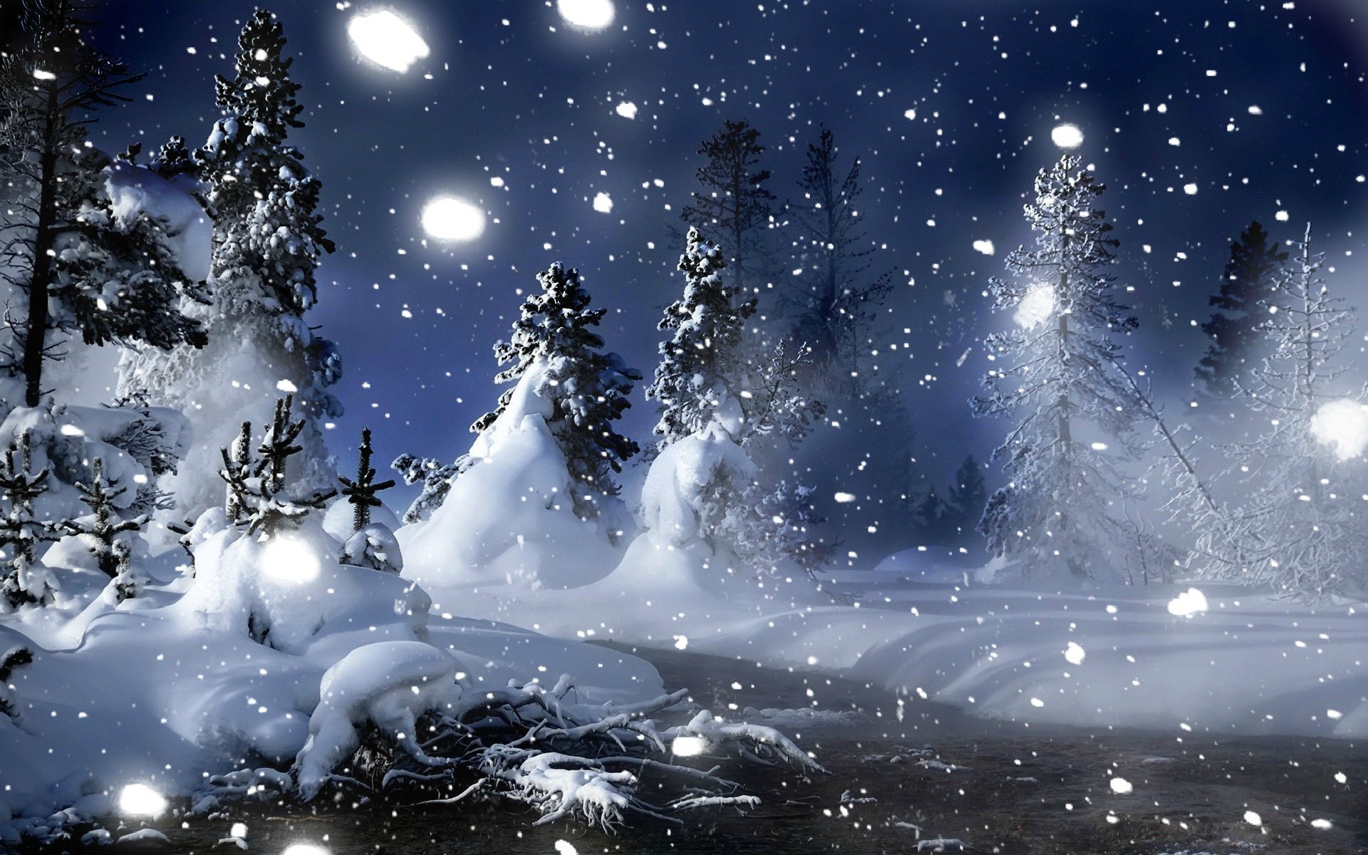 hiver neige lune noël froid