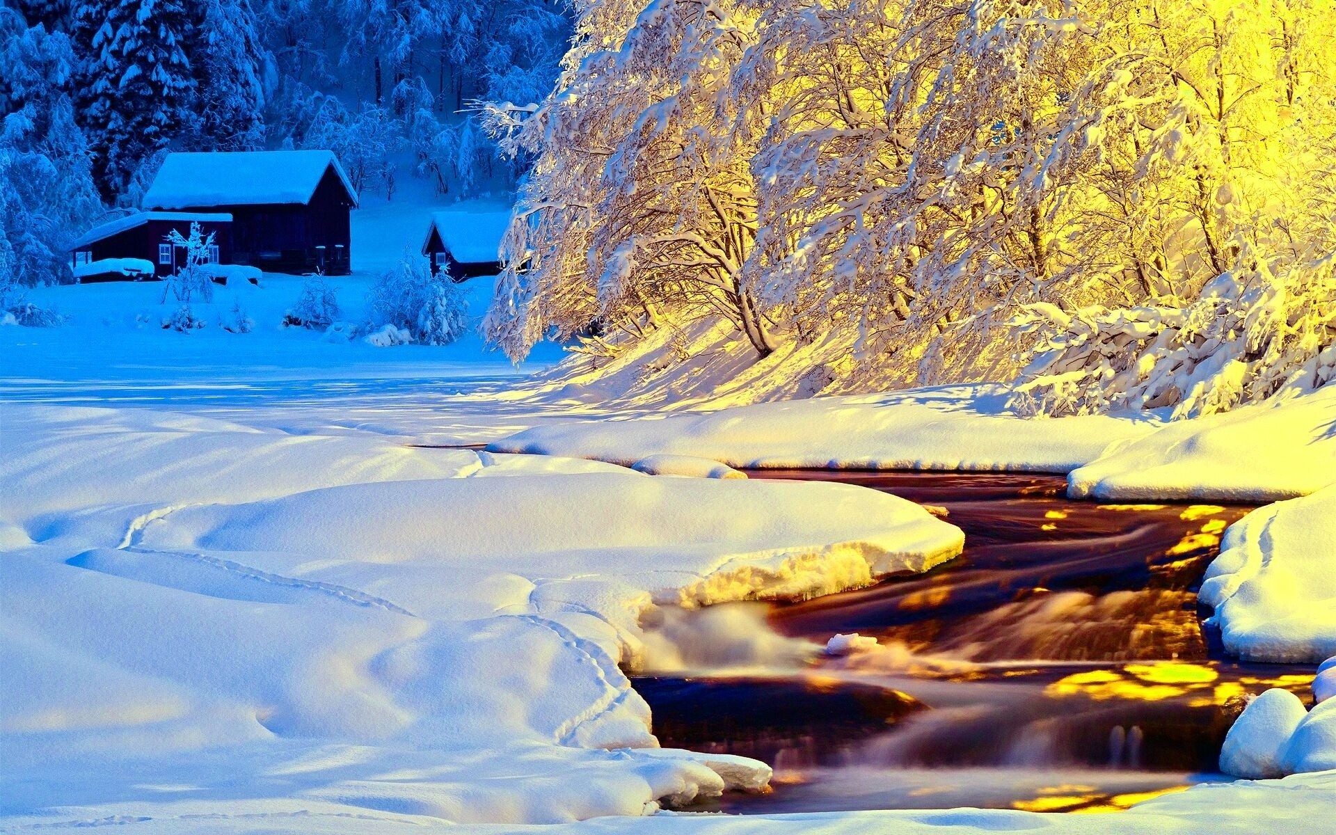 winter snow landscape cold scenic tree frozen ice water outdoors mountain travel evening wood frost nature season light river