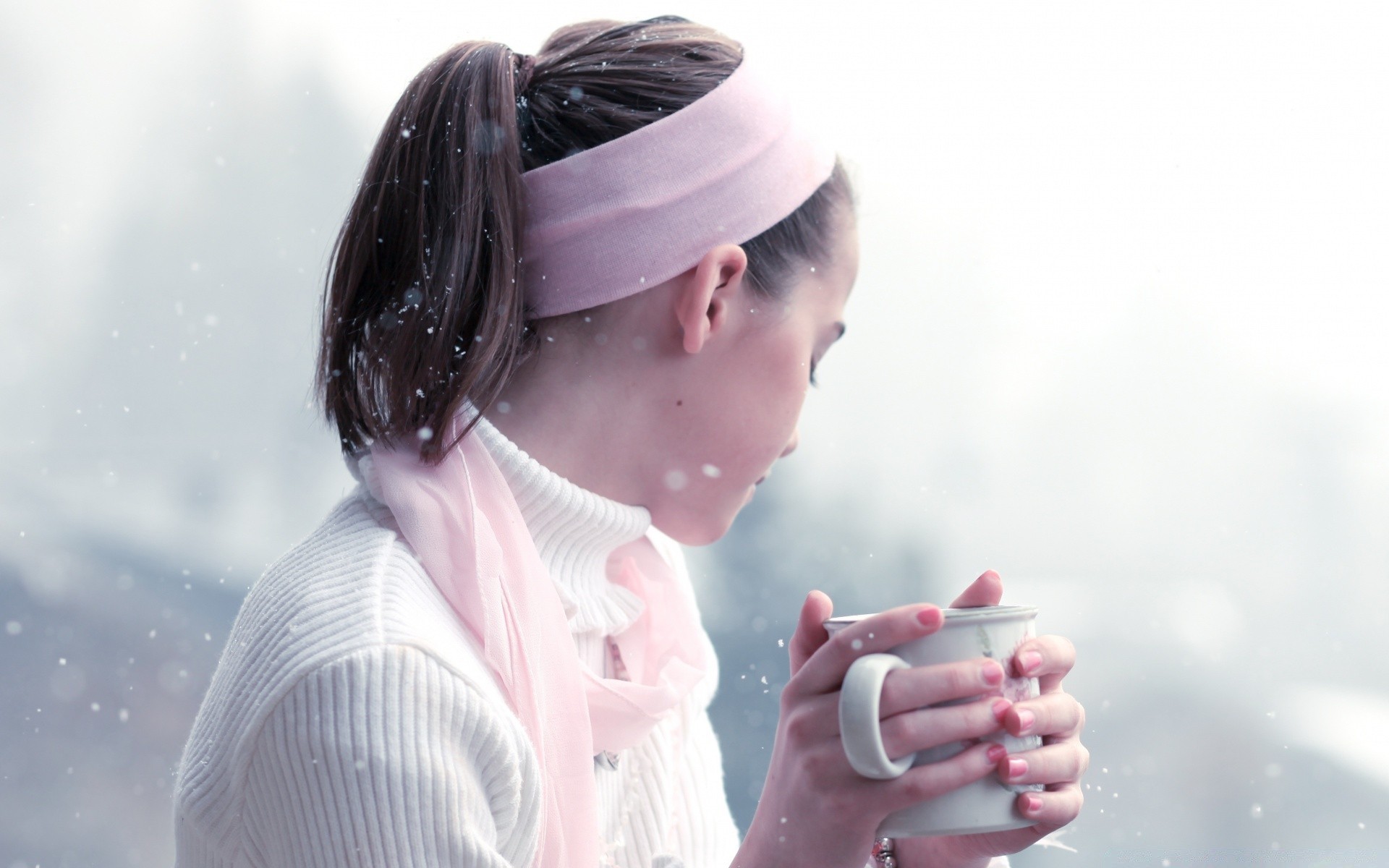 winter frau junge mann porträt allein erwachsener kind