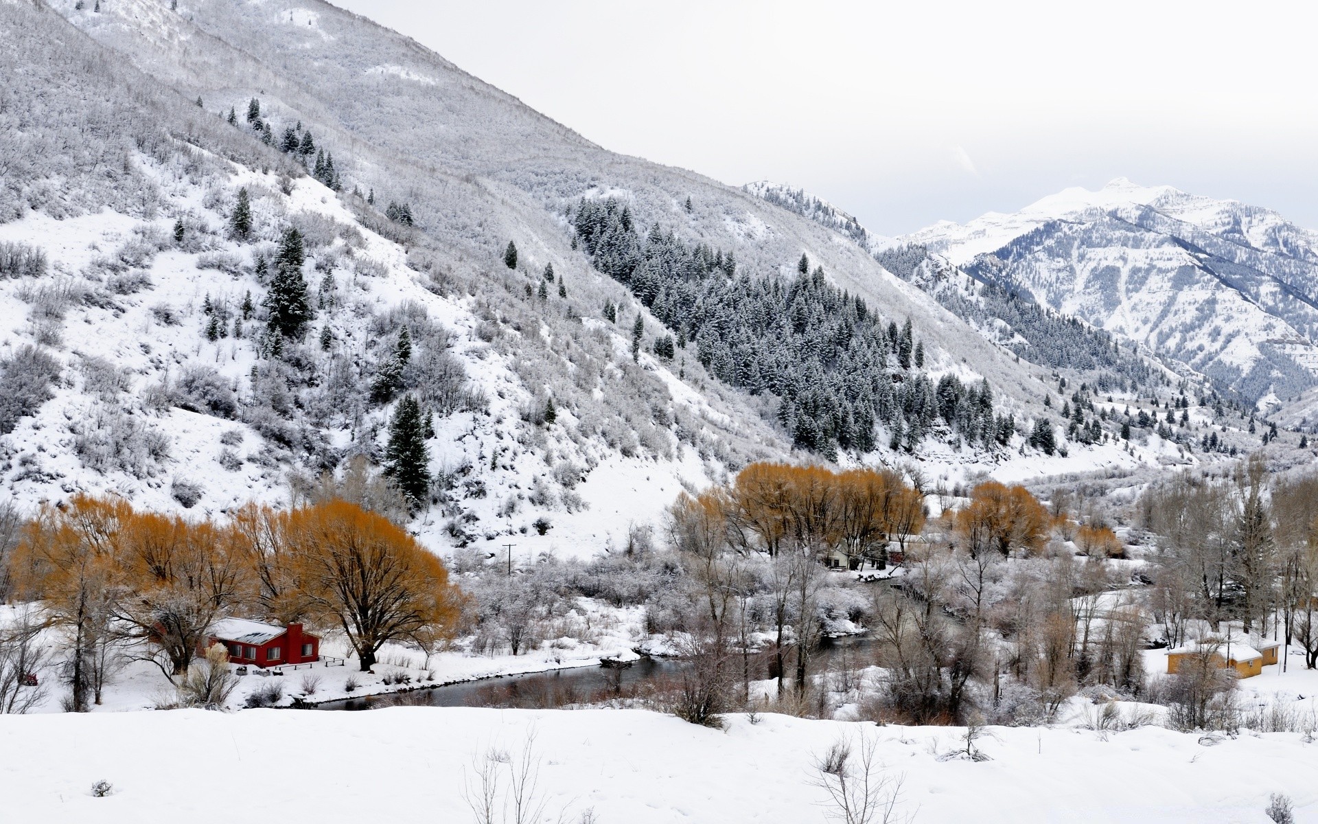 winter snow mountain cold scenic wood season landscape tree resort snowy frozen ice hill alpine mountain peak weather chalet frost ski resort