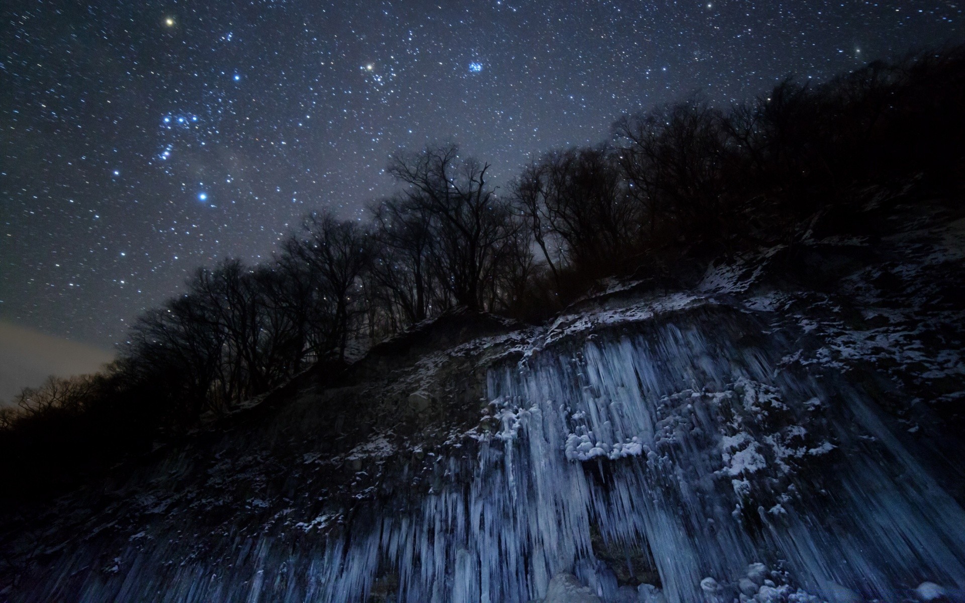 winter landscape moon water sky nature evening tree outdoors snow travel cold light dusk weather dark sunset