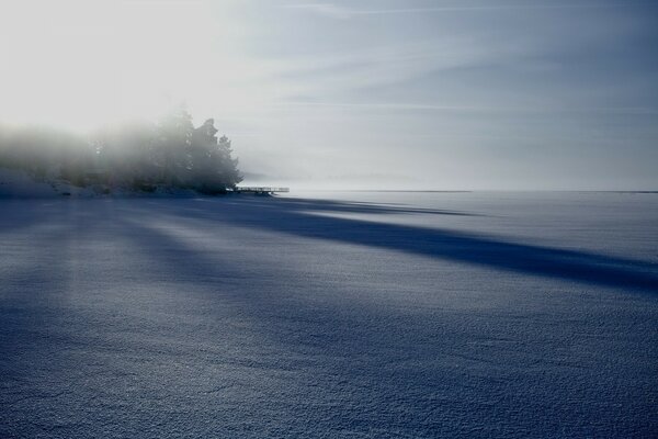 Winter landscape white expanse