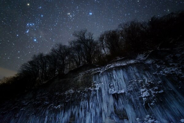 Blue stars illuminate the surface of the earth