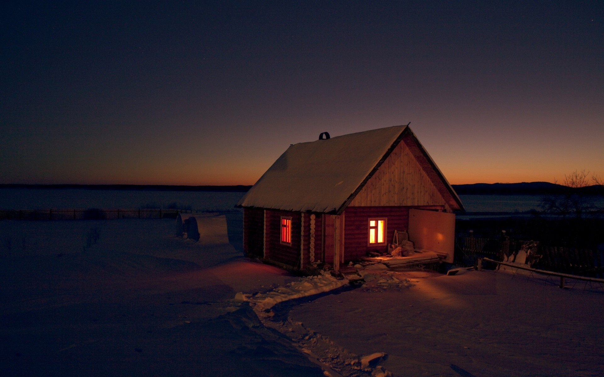 winter sunset water bungalow dawn beach evening home hut light house ocean dusk travel landscape barn