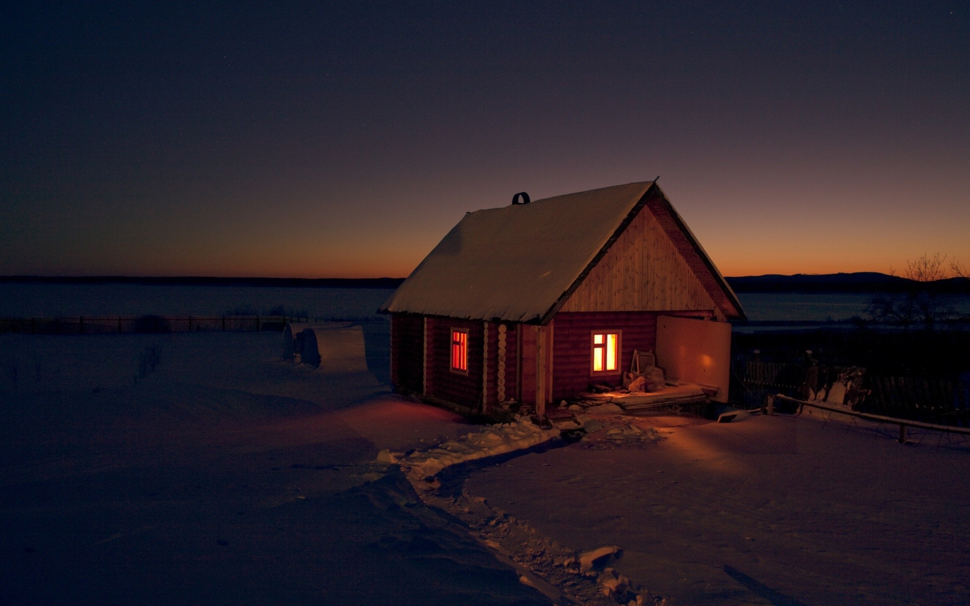 hiver coucher de soleil eau bungalow aube plage soir océan cabane lumière maison neige voyage mer crépuscule mer maison soleil