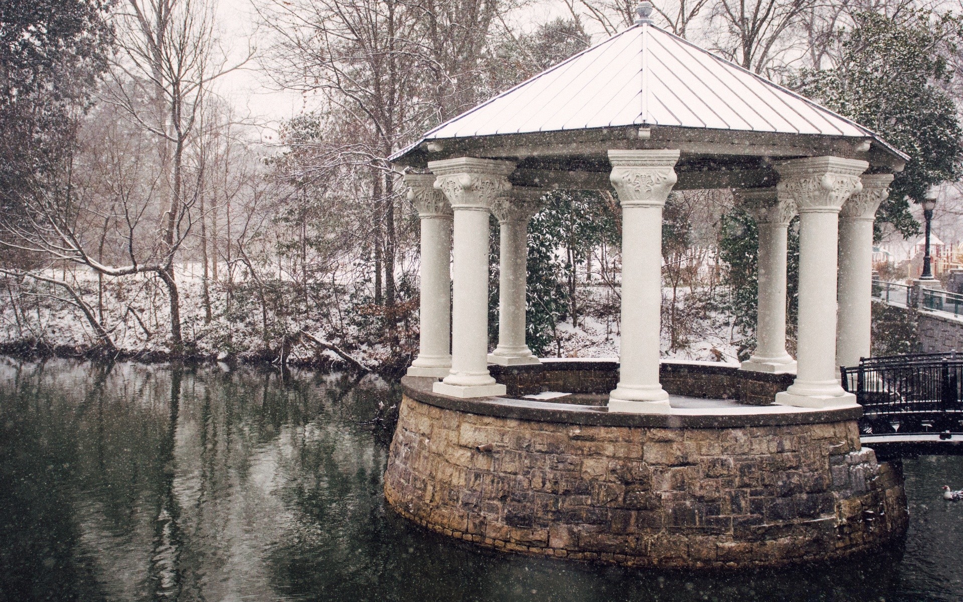 winter architecture old column stone travel tree building ancient park garden culture