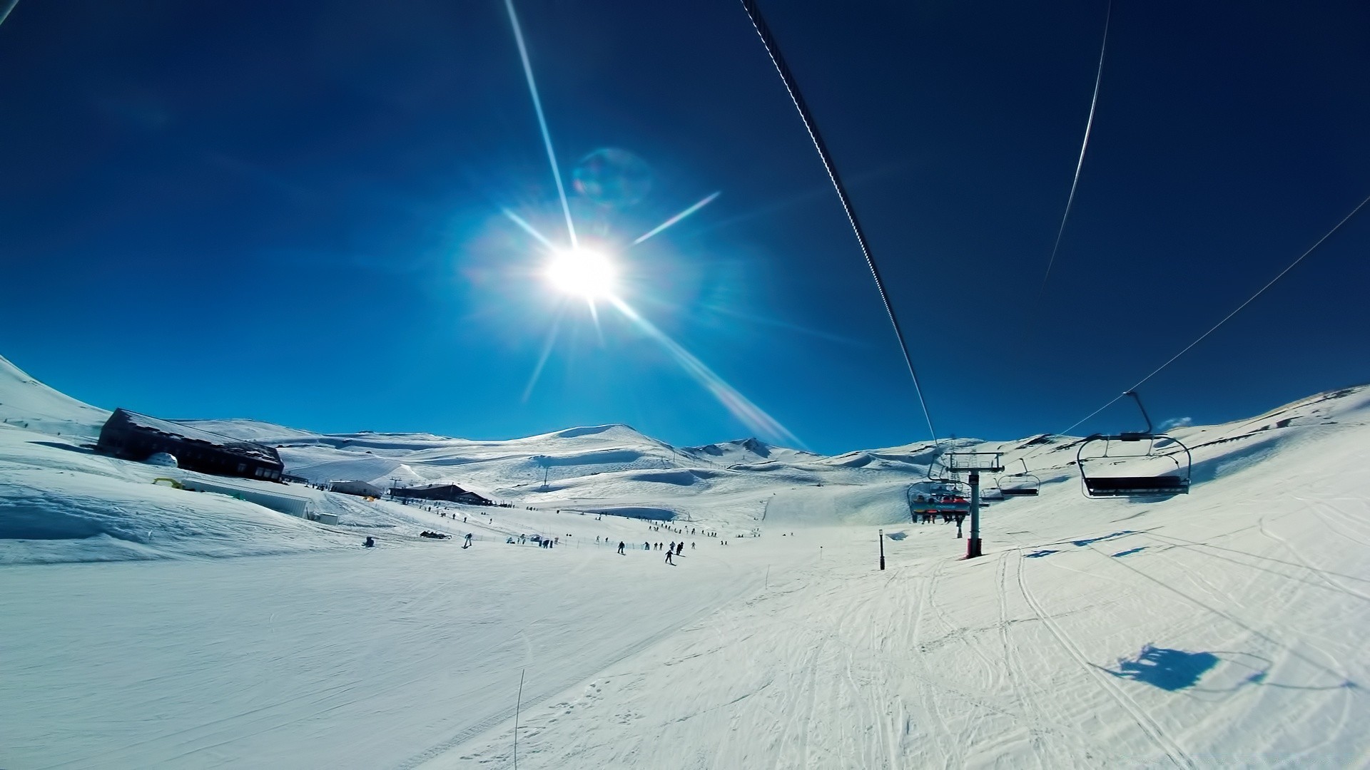 冬天 雪 冷 山 度假村 冰 景观 天空