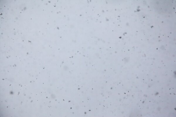 Blick auf den Himmel mit fallendem Schnee