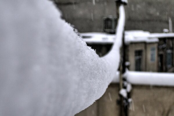 Snow on wires winter