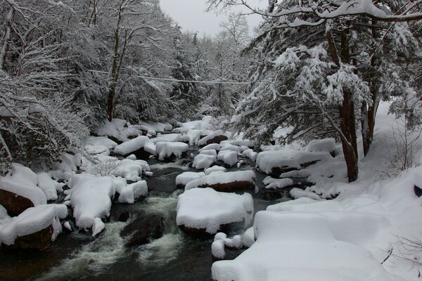 Zimas, freddo con un fiume di montagna