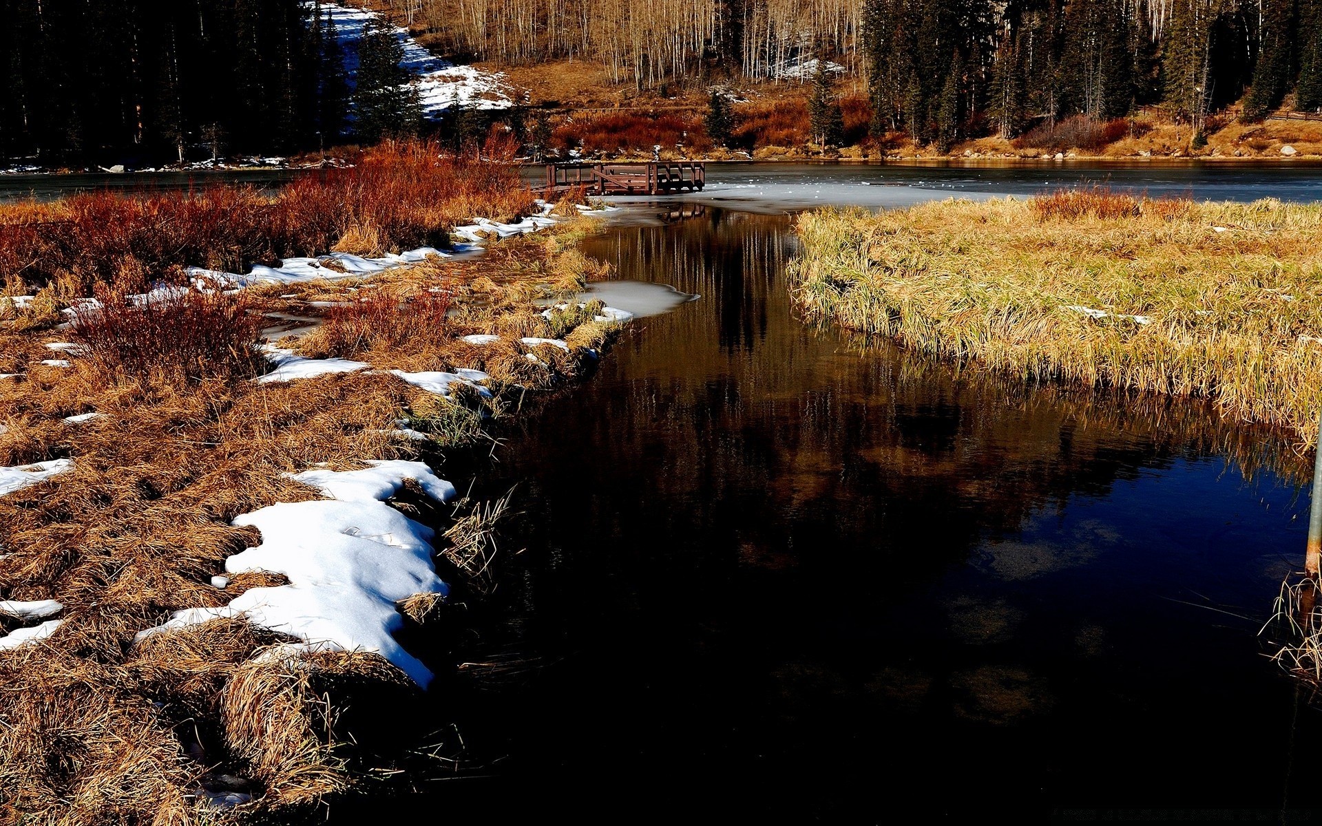 lac eau rivière réflexion paysage automne en plein air bois voyage neige nature hiver bois soir scénique froid ruisseau parc