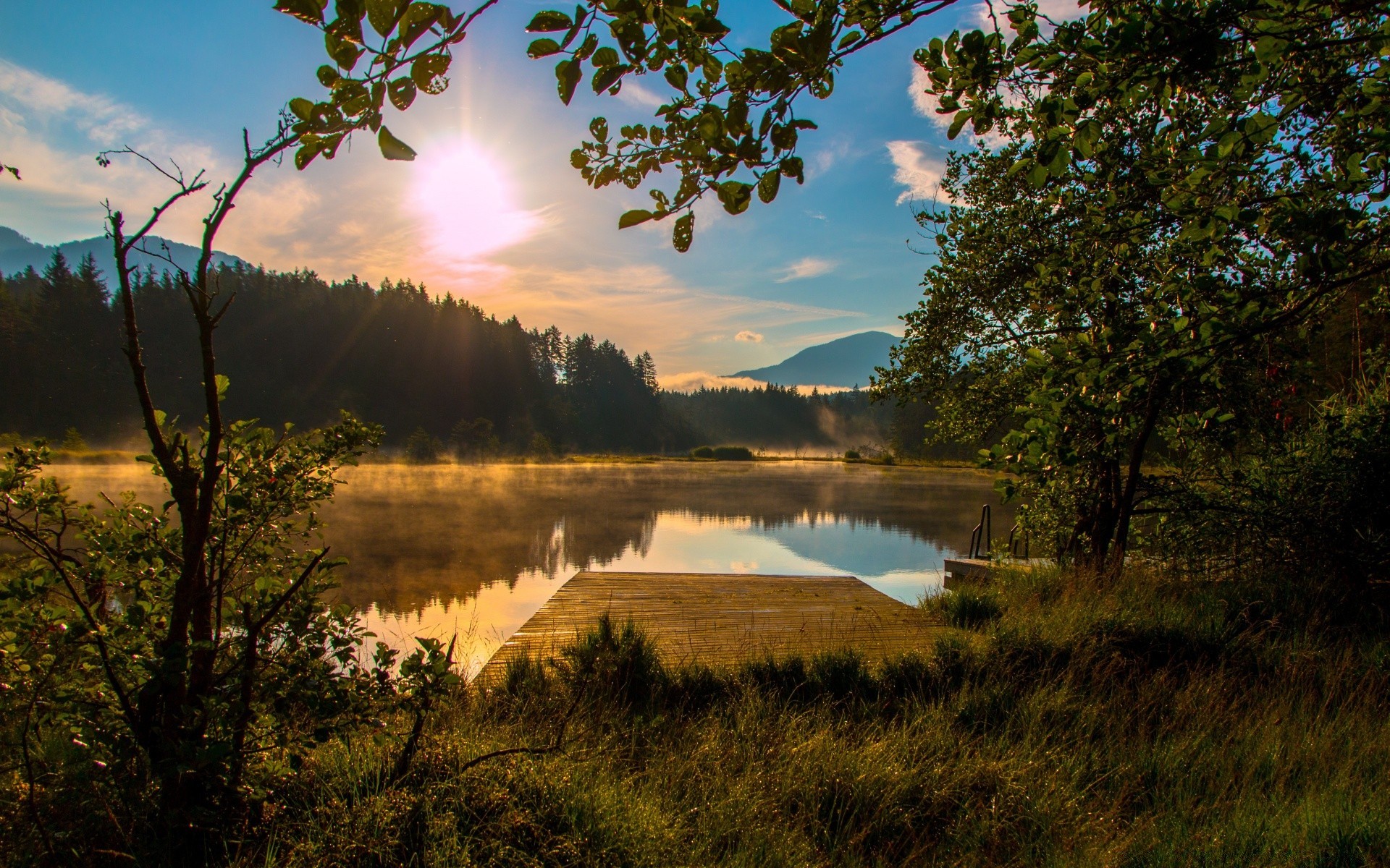 paysage paysage lac eau arbre réflexion nature ciel aube coucher de soleil à l extérieur rivière bois voyage soir soleil herbe automne