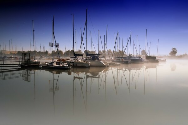 Riflesso di volti carini vicino al lago