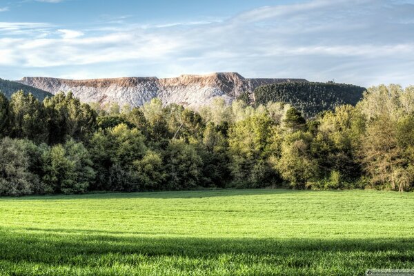 Niedrige Berge versteckten sich hinter dem Kleinrad